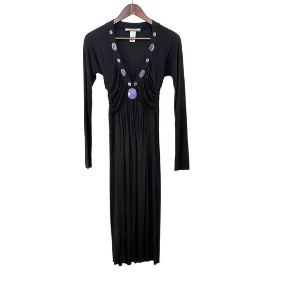 PRAIRIE NEW YORK Semi Precious Stone Empire Waist Dress Size M Witchy Whimsygoth - Picture 1 of 11